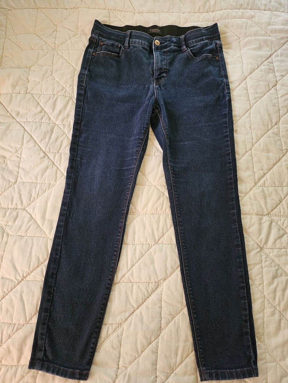 Curve Appeal Mid Rise Skinny Jeans w/ Comfort Waistband- Size 8/29